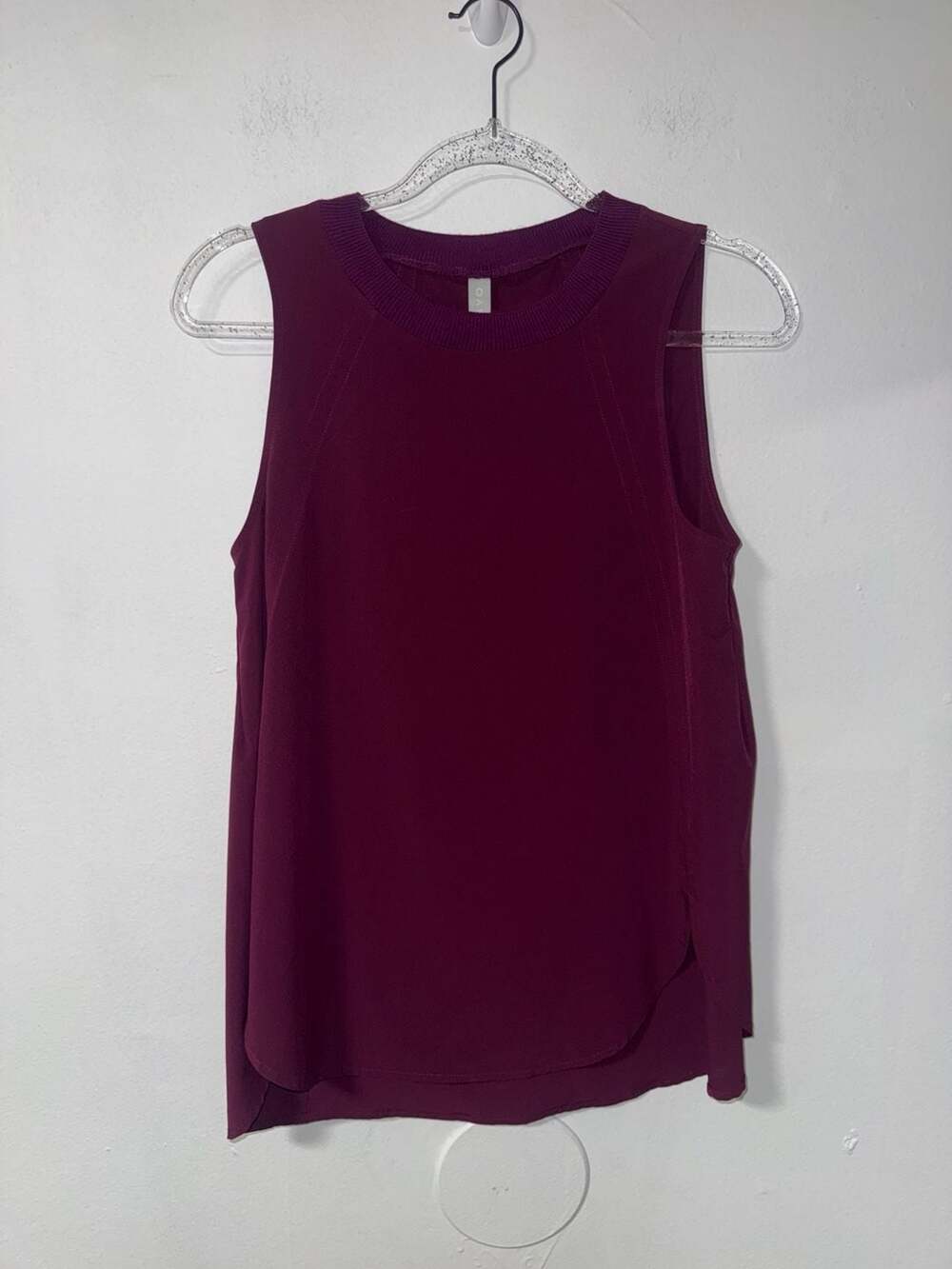 Athleta Maroon Ribbed Neckline Sleeveless Tank Top Size XS